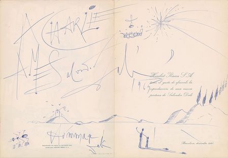 Lot #449 Salvador Dali: Large and impressive surrealist sketch-within-a-print - Image 1