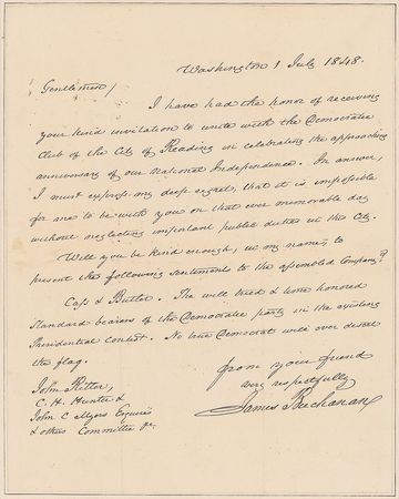 Lot #31 James Buchanan: A patriotic party on the
