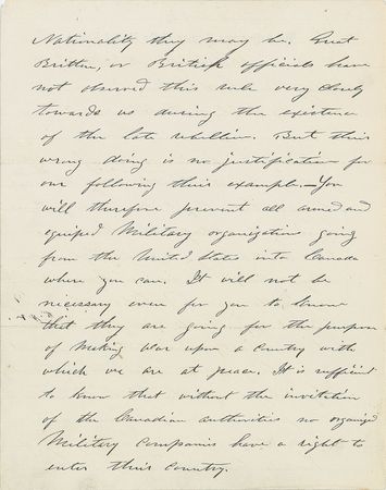 Lot #40 U. S. Grant: Grant acts to block an invasion of Canada: 