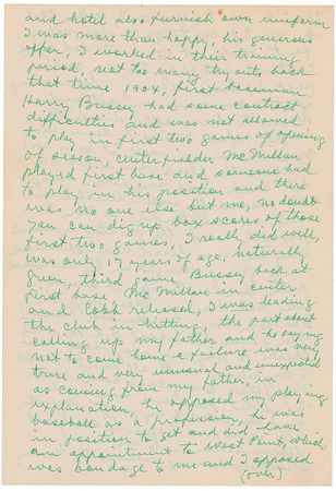 Lot #896 Ty Cobb: Cobb describes his amateur career as a 17-year-old, praises pitching great Walter Johnson?
