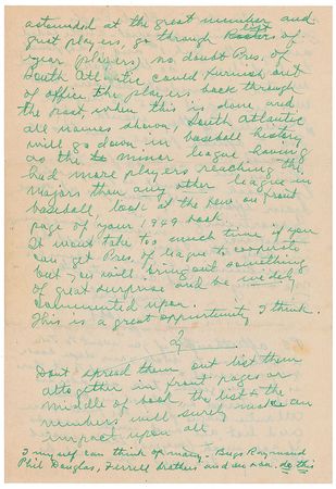 Lot #896 Ty Cobb: Cobb describes his amateur career as a 17-year-old, praises pitching great Walter Johnson?