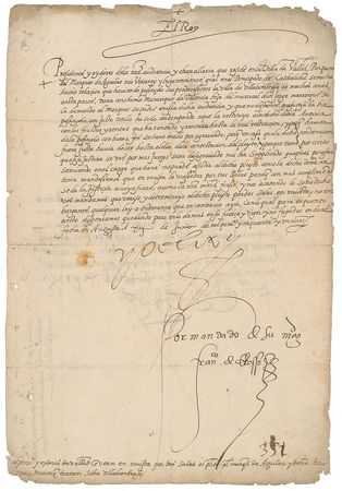 Lot #207 King Charles V Signed Document - Image 1