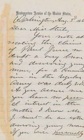 Lot #315 U. S. Grant: Grant on recommending 