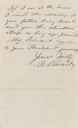 Lot #315 U. S. Grant: Grant on recommending 