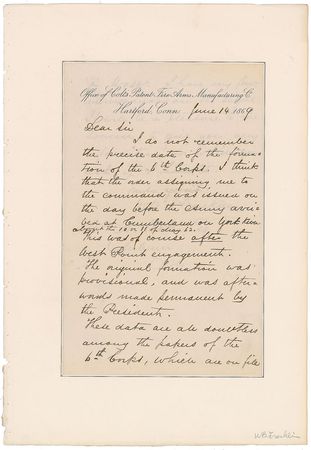 Lot #366 William B. Franklin Handwritten Letter Signed - Image 1