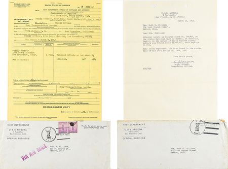 Lot #331 Pearl Harbor: Lawrence A. Williams: Recovered from the USS Arizona after Pearl Harbor: aviator wings and pilot's license from an ensign killed in the attack - Image 3