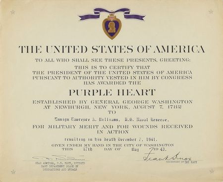 Lot #331 Pearl Harbor: Lawrence A. Williams: Recovered from the USS Arizona after Pearl Harbor: aviator wings and pilot's license from an ensign killed in the attack - Image 25