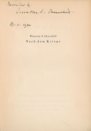 Lot #191 Winston Churchill: German edition of Churchill's history of WWI - Image 1