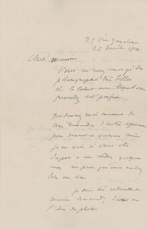 Lot #459 Auguste Rodin Handwritten Letter Signed - Image 3