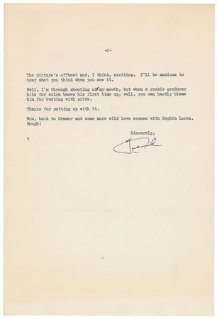 Lot #708 Frank Sinatra Typed Letter Signed - Image 2
