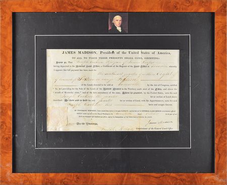 Lot #7 James Madison Signed Document