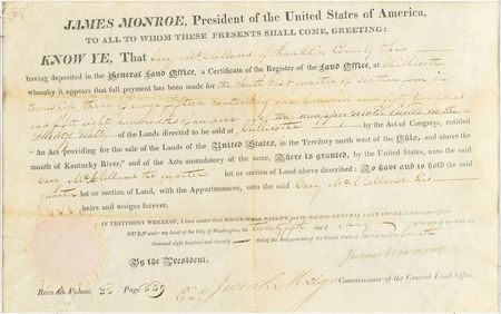 Lot #116 James Monroe Signed Document - Image 2