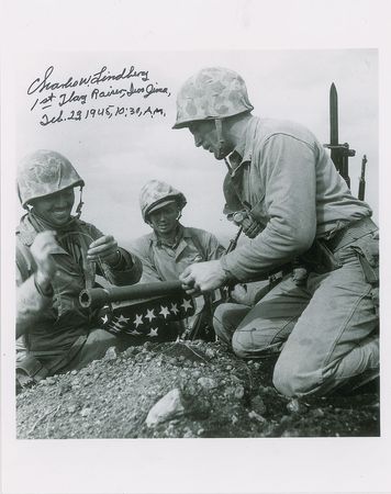 Lot #369 Iwo Jima: Lindberg and Lowery Signed Photographs - Image 1