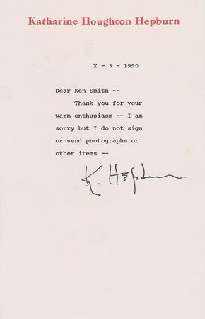 Lot #744 Katharine Hepburn Typed Letters Signed - Image 1