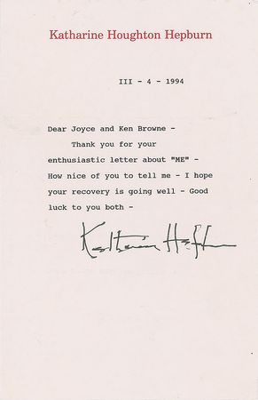 Lot #744 Katharine Hepburn Typed Letters Signed - Image 2