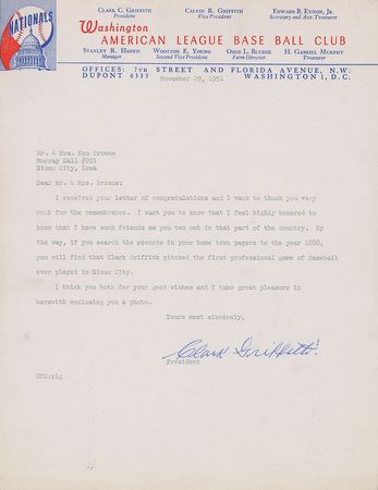 Lot #924 Clark Griffith - Image 3