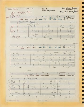 Lot #712 Willy Wonka and the Chocolate Factory: Original handwritten score for the 1971 classic Willy Wonka & the Chocolate Factory - Image 7
