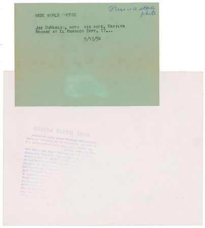 Lot #761 Marilyn Monroe and Joe DiMaggio Photograph - Image 2