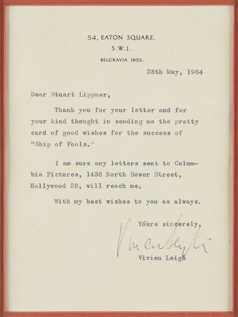 Lot #750 Vivien Leigh Typed Letter Signed - Image 2