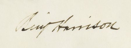 Lot #105 Benjamin Harrison Signed Document - Image 2
