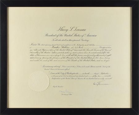 Lot #128 Harry S. Truman Signed Document - Image 1