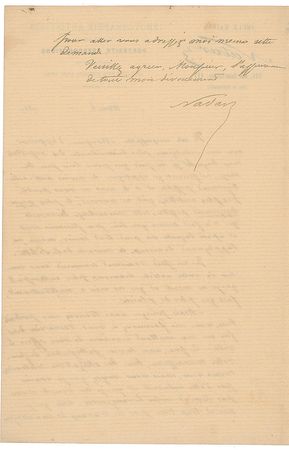 Lot #454 Nadar Handwritten Letter Signed - Image 2