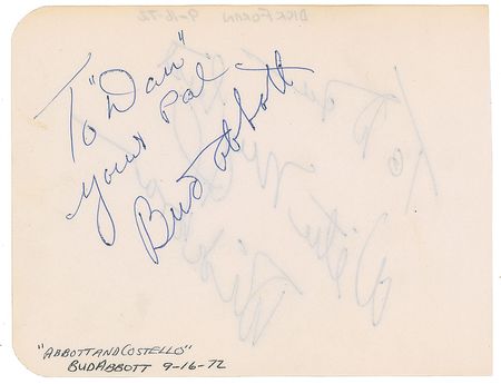 Lot #714 Abbott and Costello Signatures - Image 2
