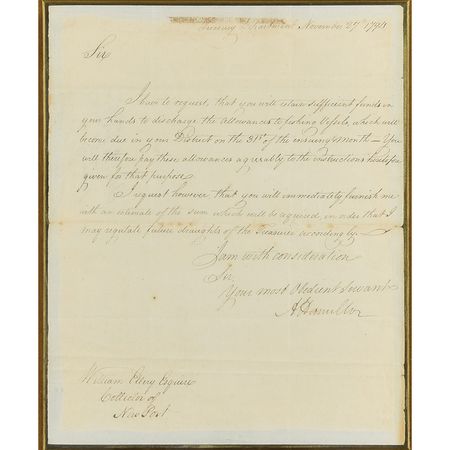 Lot #144 Alexander Hamilton: Alexander Hamilton on 