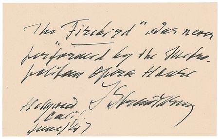Lot #570 Igor Stravinsky: Stravinsky on 
