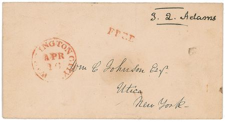 Lot #15 John Quincy Adams Free Frank