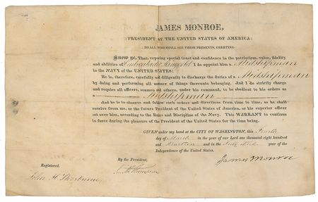 Lot #11 James Monroe Signed Document