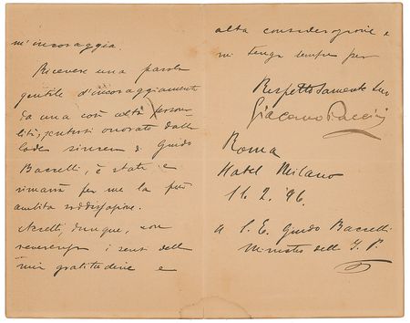Lot #565 Giacomo Puccini: Sending 