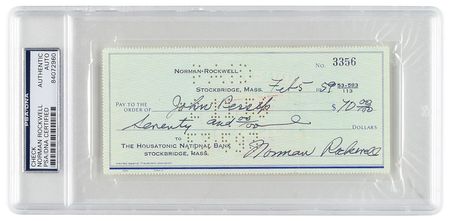 Lot #456 Norman Rockwell Check - Image 1