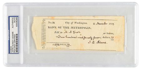 Lot #12 John Quincy Adams Check