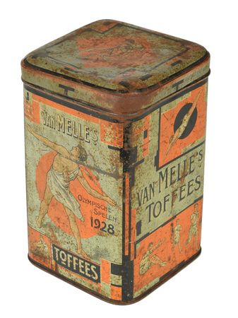Lot #8032  Amsterdam 1928 Summer Olympics Candy Tin - Image 1