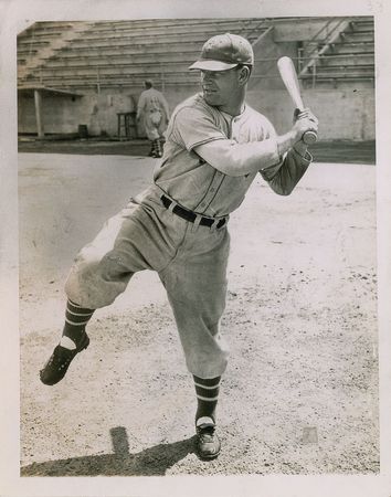 Lot #9364 Mel Ott Tremendous Original 1945 Wire Photo with Iconic High Leg Kick - Image 1