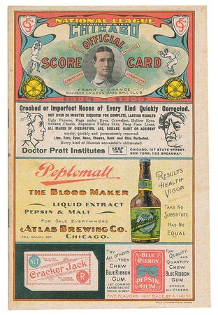 Lot #8434  1906 Chicago Cubs Game Program with Frank Chance Cover Photo - Image 1