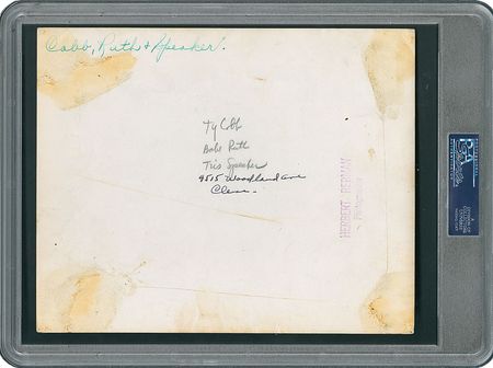 Lot #8375 Ty Cobb and Tris Speaker Signed and Encapsulated Photograph - PSA/DNA - Image 2