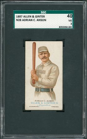 Lot #8001  1887 Allen & Ginter Adrian 'Cap' Anson SGC 40 VG 3 - Image 1