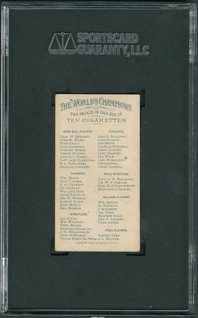 Lot #8001  1887 Allen & Ginter Adrian 'Cap' Anson SGC 40 VG 3 - Image 2