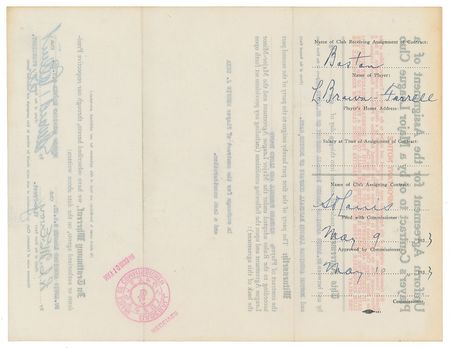 Lot #9016 Eddie Collins 1933 Signed Trade Agreement for HOFer Rick Ferrell - Image 2