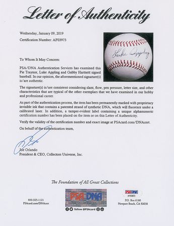 Lot #8282  Vintage HOFer Multi-Signed Baseball with Pie Traynor - Image 4