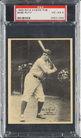 Lot #8028  1929 Kashin Publications Babe Ruth - PSA VG-EX 4 - Image 1