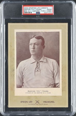 Lot #8007  1902-11 W600 Sporting Life Cabinet Cy Young Boston Uniform - PSA GOOD 2 (MK) - One of Only TWO Graded by PSA! - Image 2