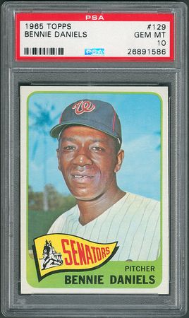 Lot #8098  1965 Topps #129 Bennie Daniels - PSA GEM MINT 10 - Image 1
