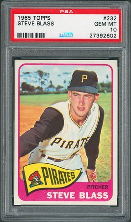 Lot #8099  1965 Topps #232 Steve Blass - PSA GEM MINT 10 - Image 1