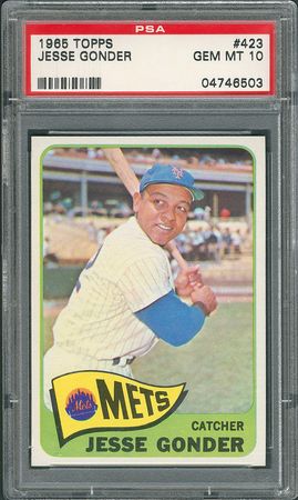 Lot #8101  1965 Topps #423 Jesse Gonder - PSA GEM MINT 10 - Image 1