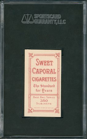 Lot #8017  1910 T206 Sweet Caporal Rube Marquard Hands at Thighs - SGC NM 7 - Image 2