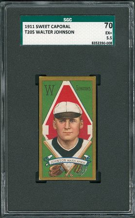 Lot #8030  1911 T205 Gold Border Walter Johnson - SGC 70 EX+ 5.5 - Image 1