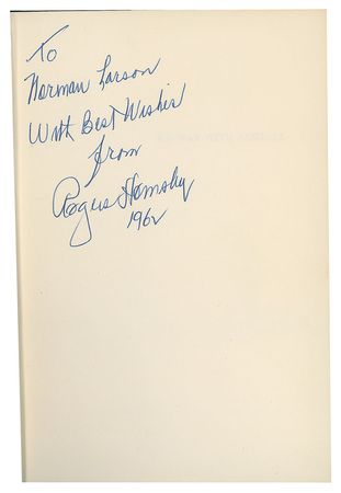 Lot #8298 Rogers Hornsby Signed 1962 Hardcover First Edition of 'My War With Baseball' - Image 1